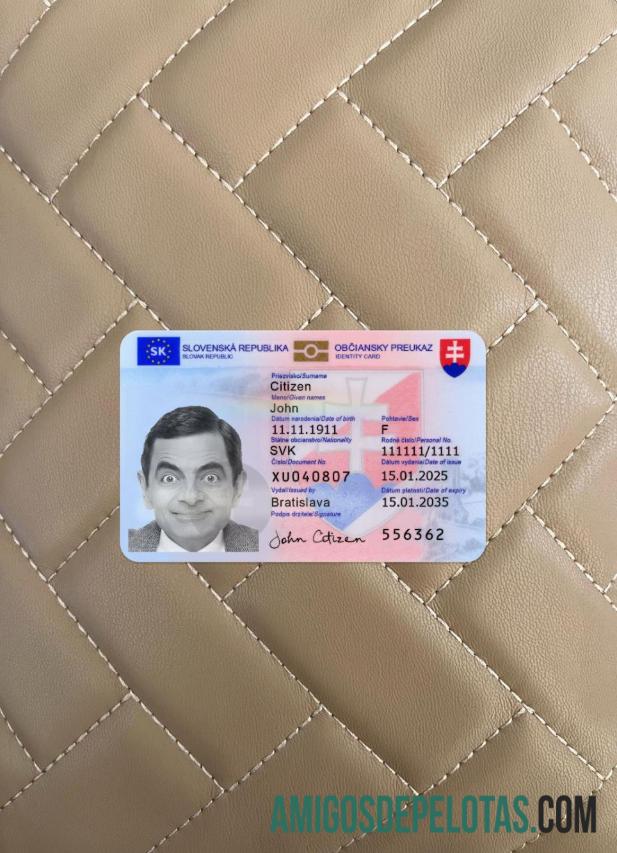 Slovakia ID Card 2025 Present olhar de foto frente modelo